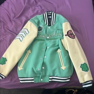 Mint and Cream Varsity Jacket by Headgear Classics